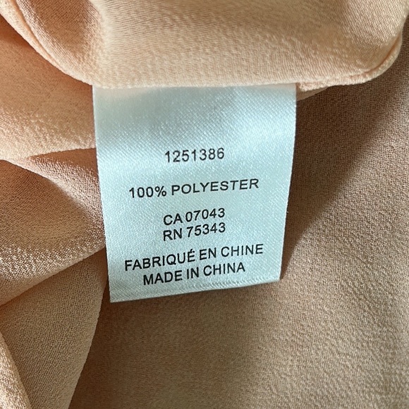 House of Harlow 1960 Peach Blush Pink Floral Print Tie Neck Ruffle Sleeve Top  M - Picture 13 of 15